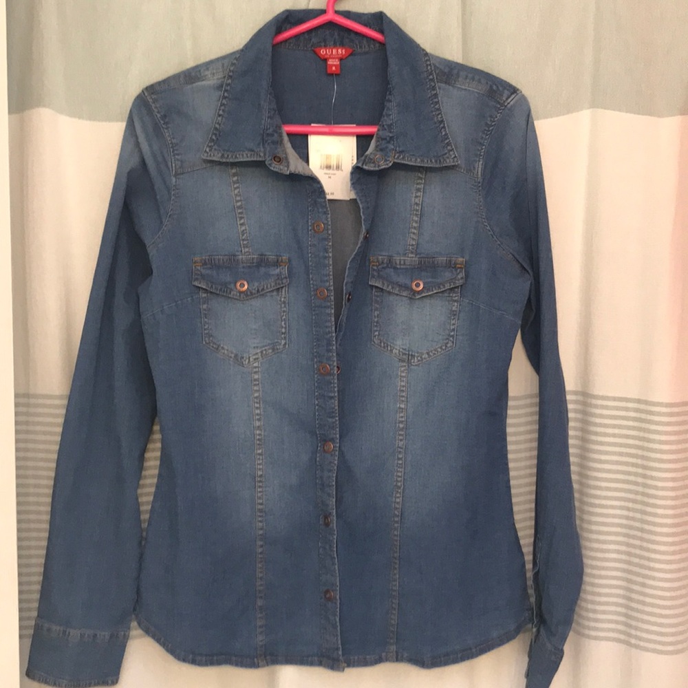 NWT Guess LS ELLA Denim Shirt
